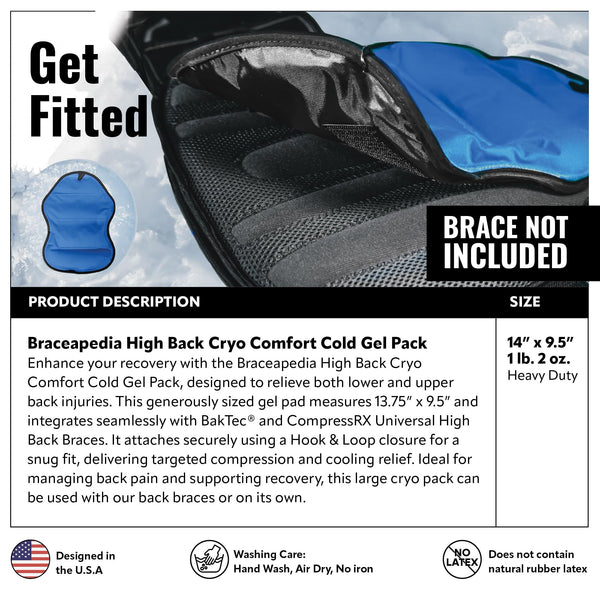 Universal Back Brace Cold Gel Pack - High Back