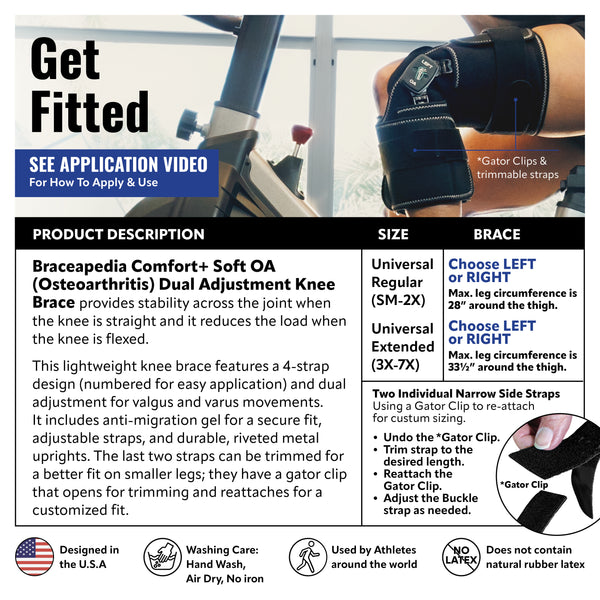 Comfort+ Soft OA (Osteoarthritis) Dual Adjustment Knee Brace Regular