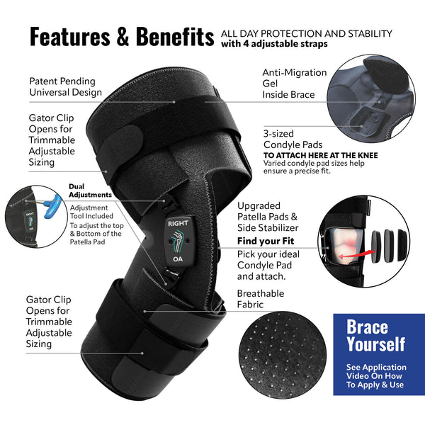 Comfort+ Soft OA (Osteoarthritis) Dual Adjustment Knee Brace Regular