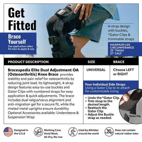 Elite Dual Adjustment OA (Osteoarthritis) Knee Brace