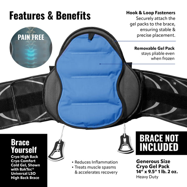 Universal Back Brace Cold Gel Pack - High Back
