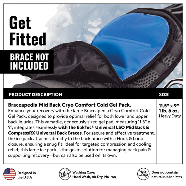 Universal Back Brace Cold Gel Pack - Mid Back