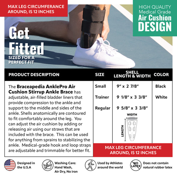 AnklePro Air Cushion Stirrup Ankle Brace