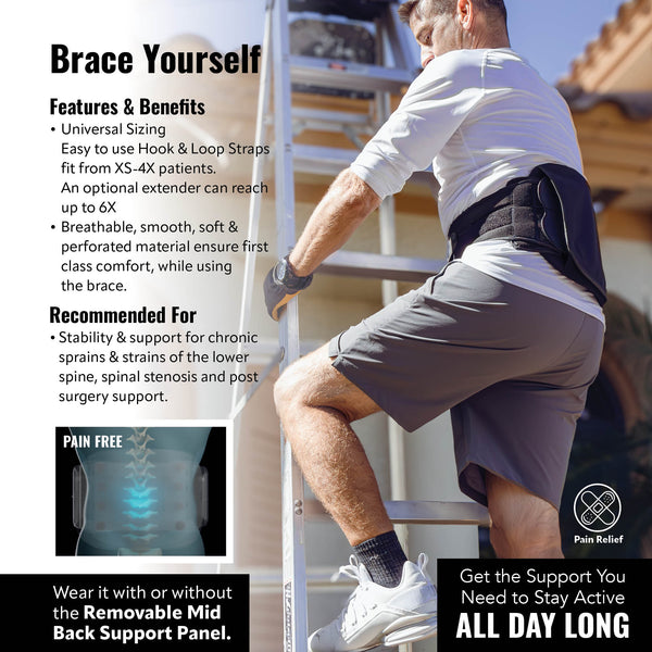 CompressRx Universal LSO Back Brace - Mid Back